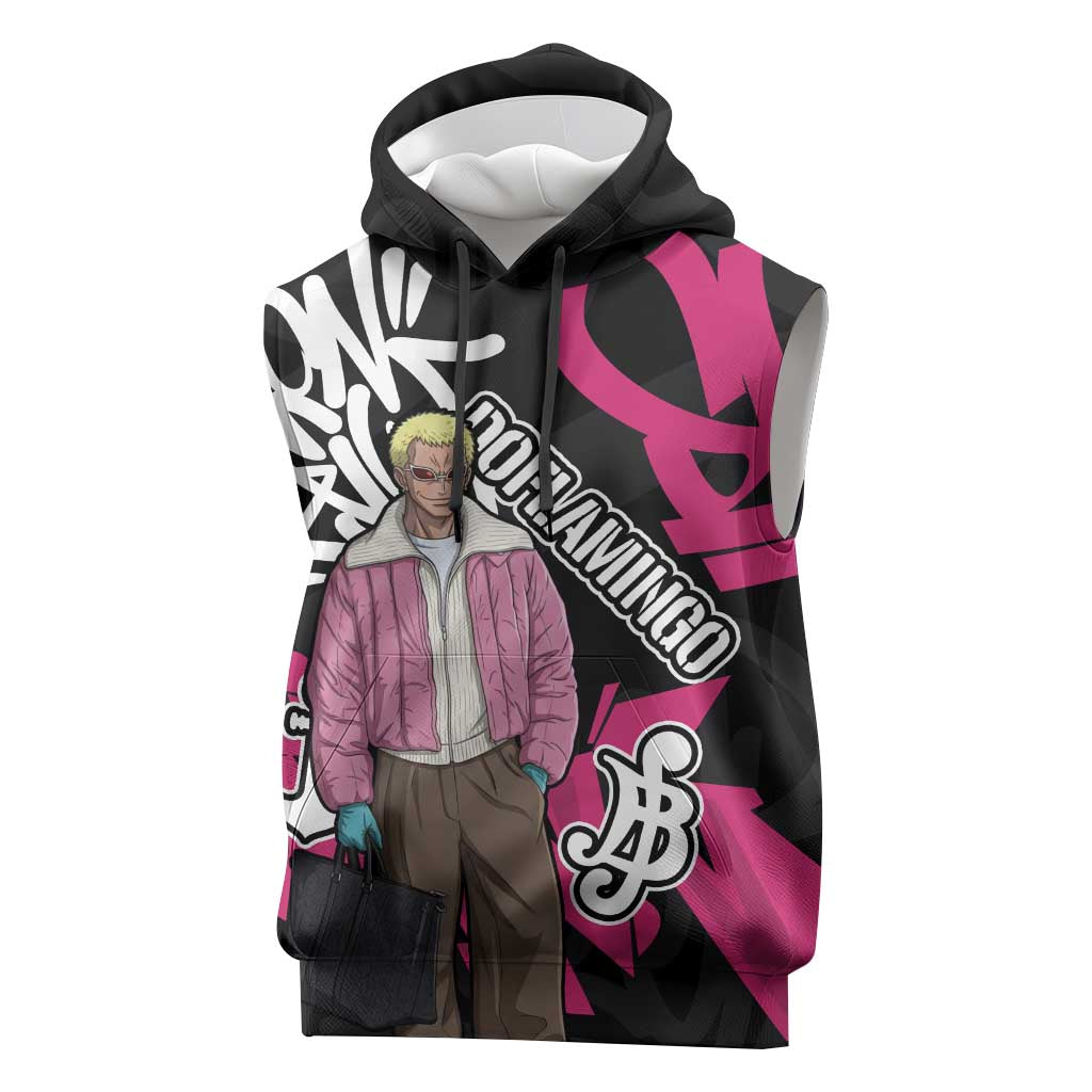 Donquixote Doflamingo One Piece Sleeveless Hoodie Graffiti Street Art Anime Collage
