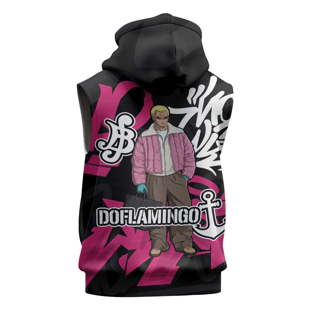 Donquixote Doflamingo One Piece Sleeveless Hoodie Graffiti Street Art Anime Collage