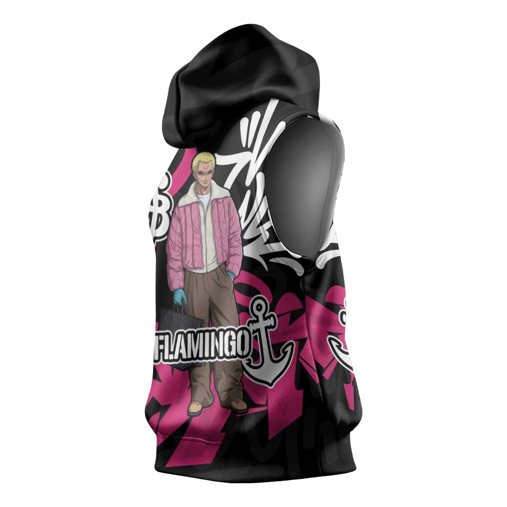 Donquixote Doflamingo One Piece Sleeveless Hoodie Graffiti Street Art Anime Collage