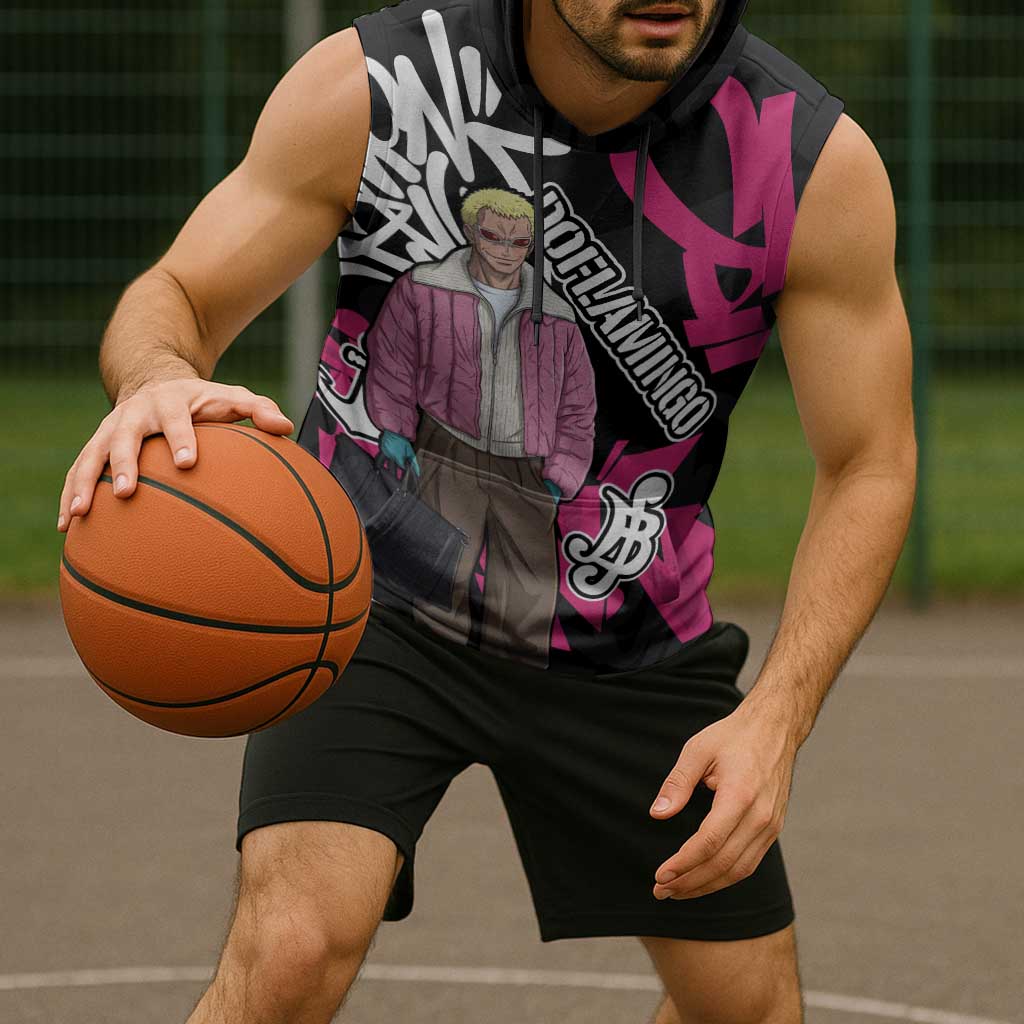 Donquixote Doflamingo One Piece Sleeveless Hoodie Graffiti Street Art Anime Collage