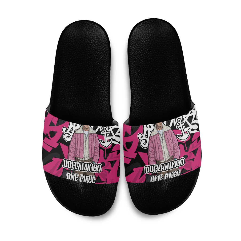 Donquixote Doflamingo One Piece Slide Sandals Graffiti Street Art Anime Collage