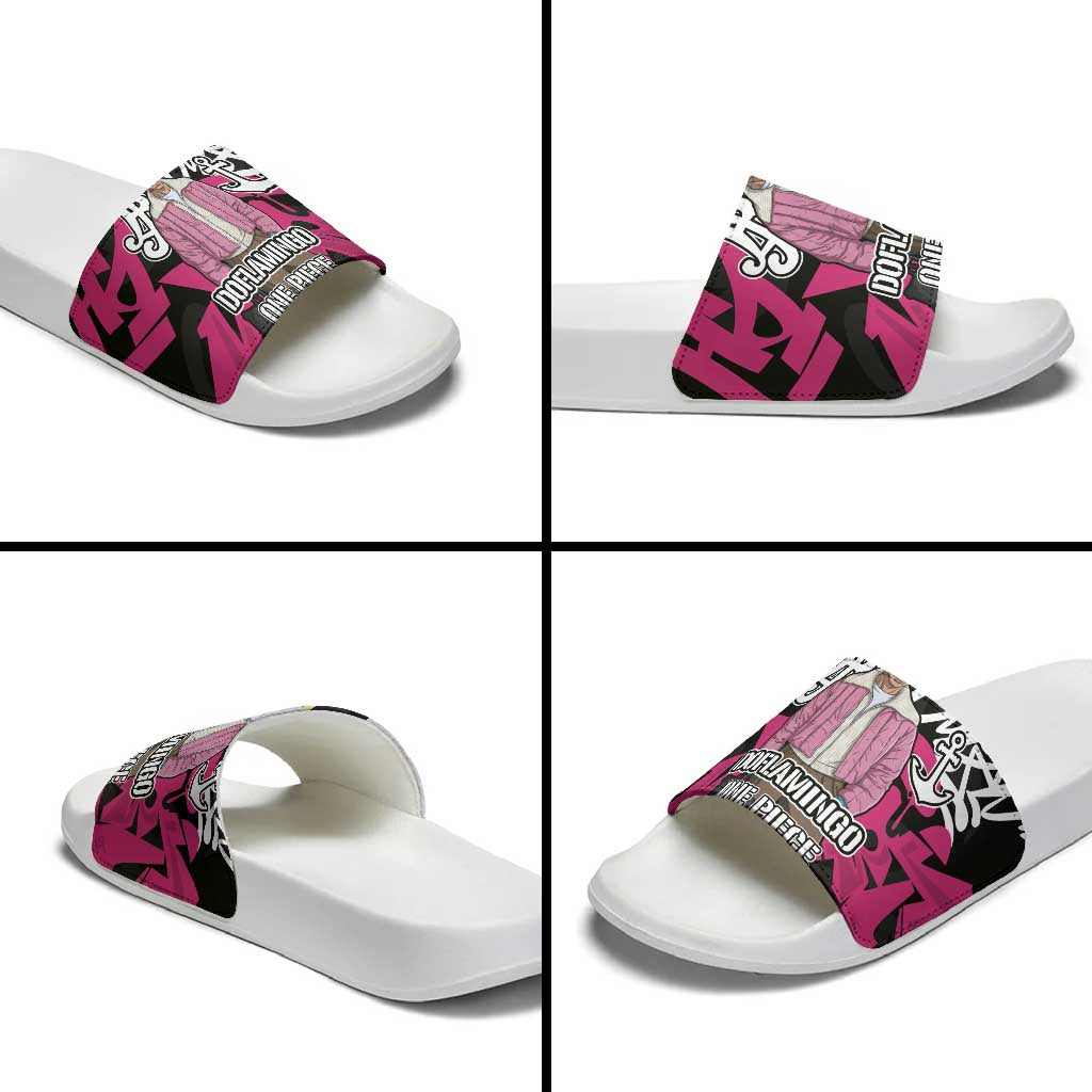 Donquixote Doflamingo One Piece Slide Sandals Graffiti Street Art Anime Collage