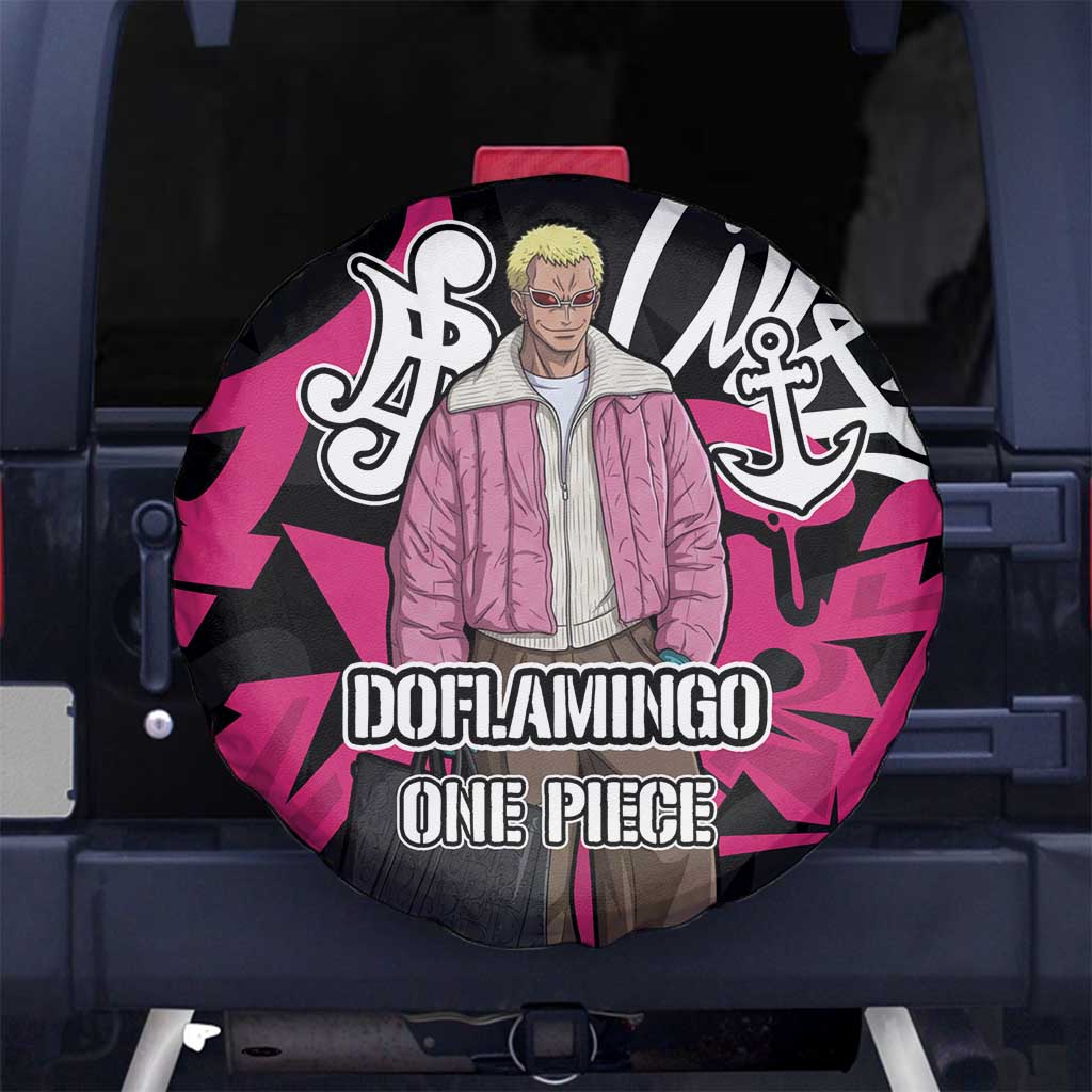 Donquixote Doflamingo One Piece Spare Tire Cover Graffiti Street Art Anime Collage