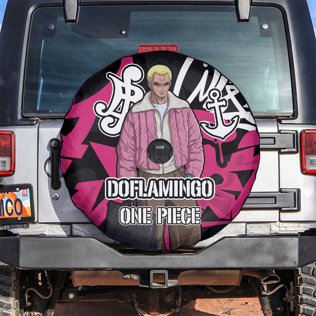 Donquixote Doflamingo One Piece Spare Tire Cover Graffiti Street Art Anime Collage