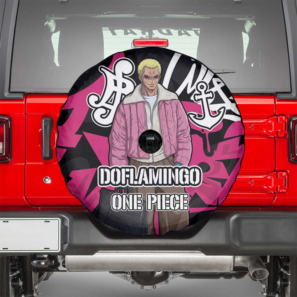 Donquixote Doflamingo One Piece Spare Tire Cover Graffiti Street Art Anime Collage