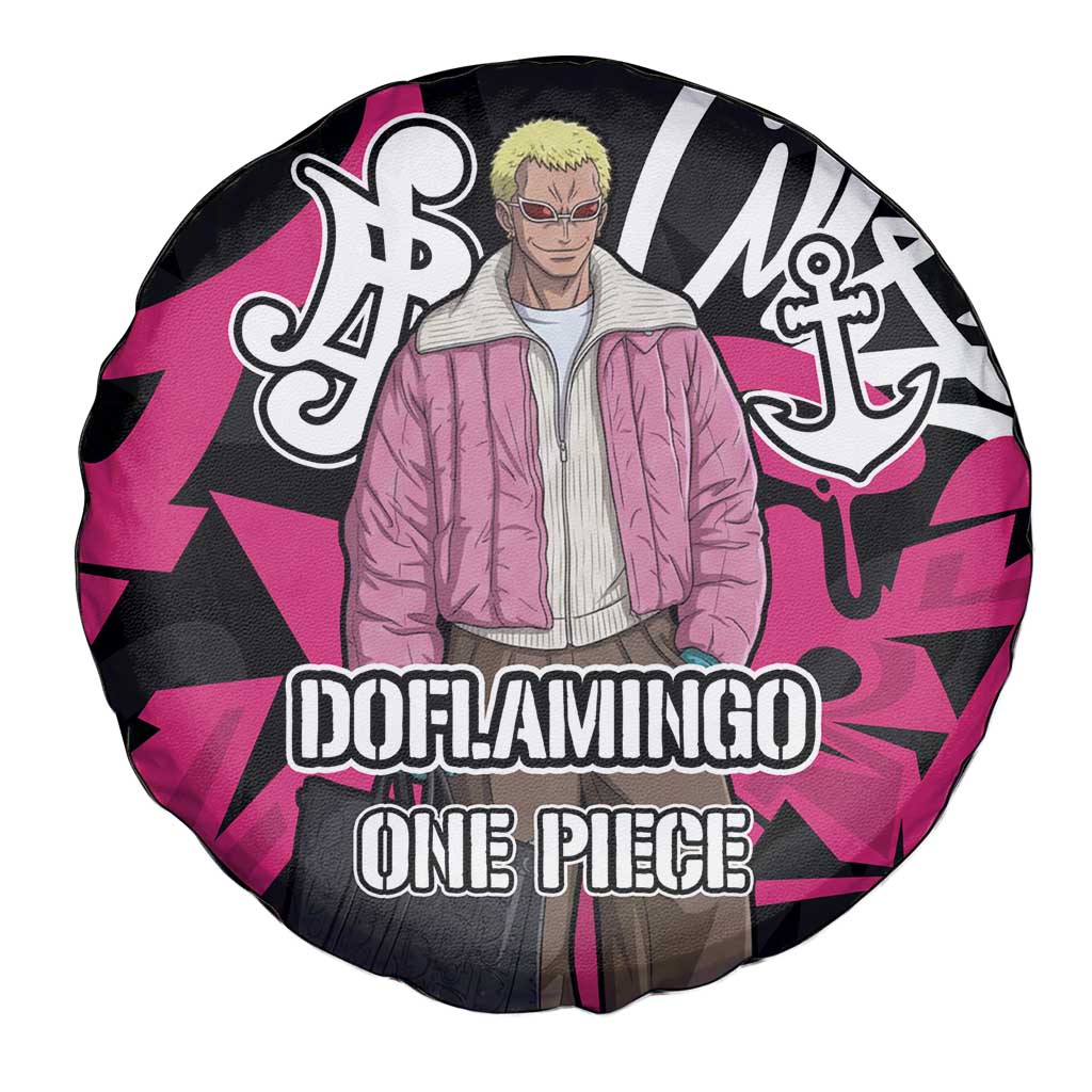 Donquixote Doflamingo One Piece Spare Tire Cover Graffiti Street Art Anime Collage