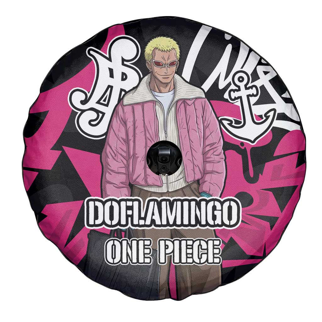 Donquixote Doflamingo One Piece Spare Tire Cover Graffiti Street Art Anime Collage