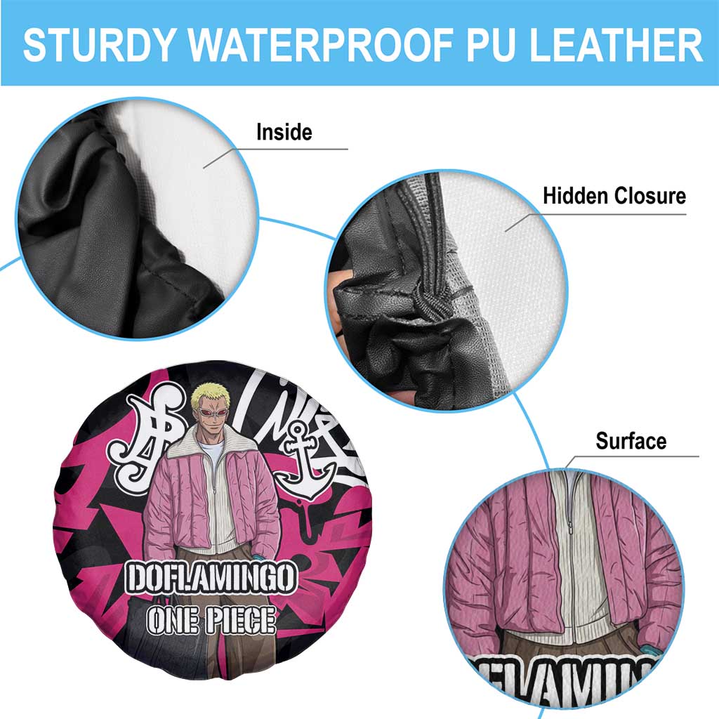 Donquixote Doflamingo One Piece Spare Tire Cover Graffiti Street Art Anime Collage