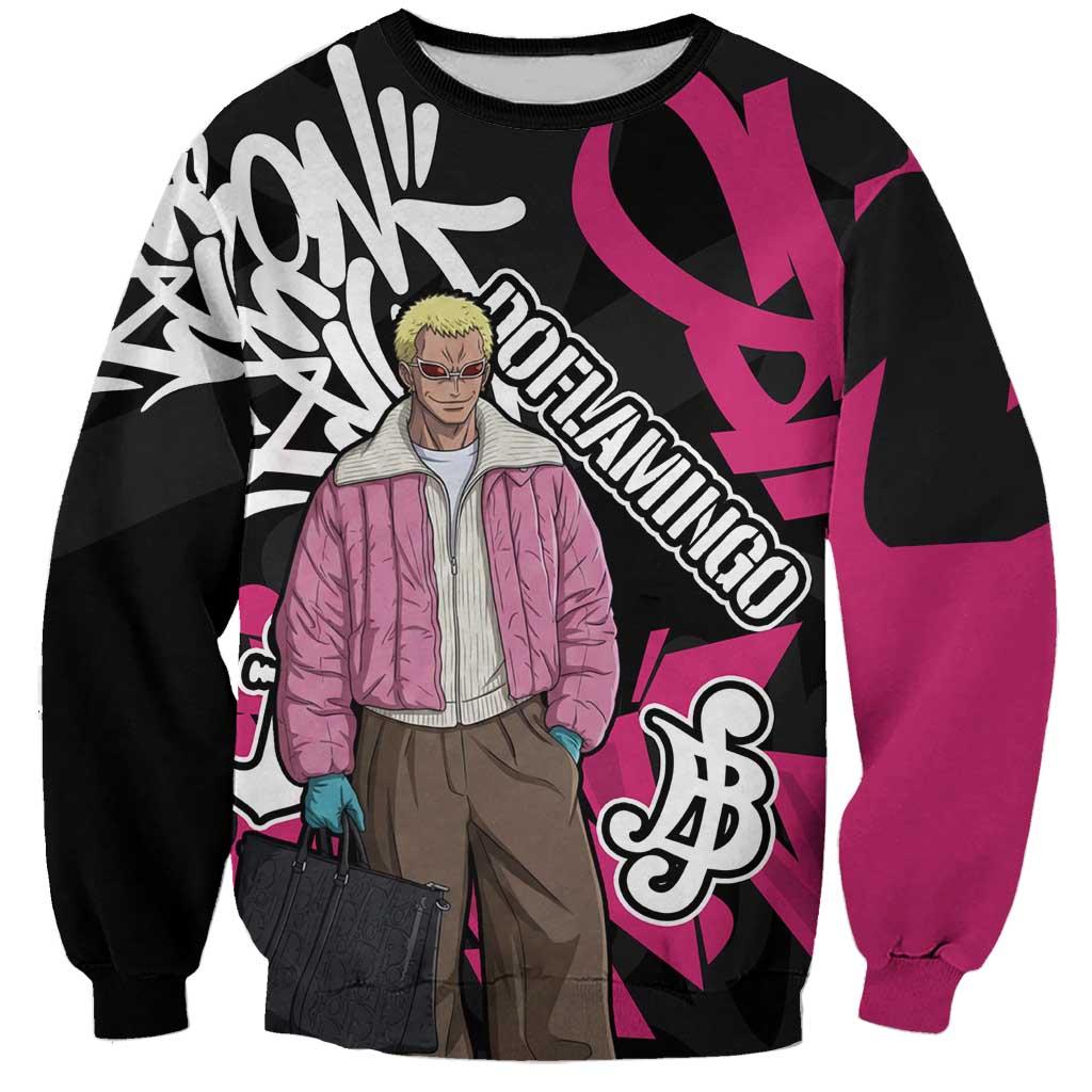 Donquixote Doflamingo One Piece Sweatshirt Graffiti Street Art Anime Collage