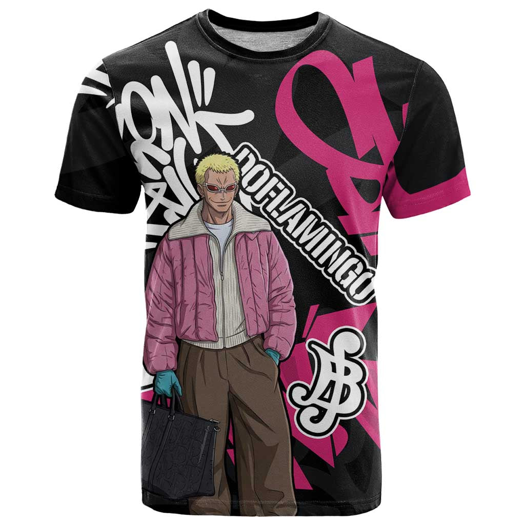 Donquixote Doflamingo One Piece T Shirt Graffiti Street Art Anime Collage