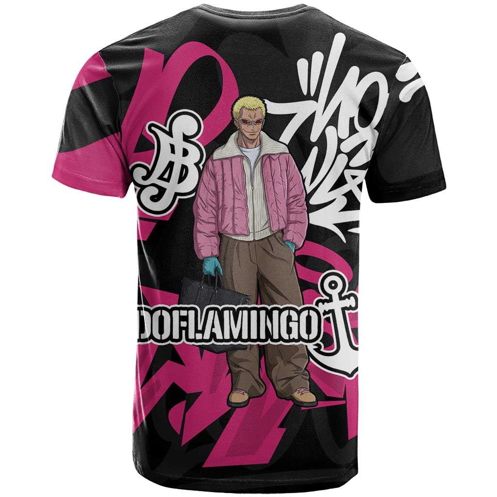 Donquixote Doflamingo One Piece T Shirt Graffiti Street Art Anime Collage
