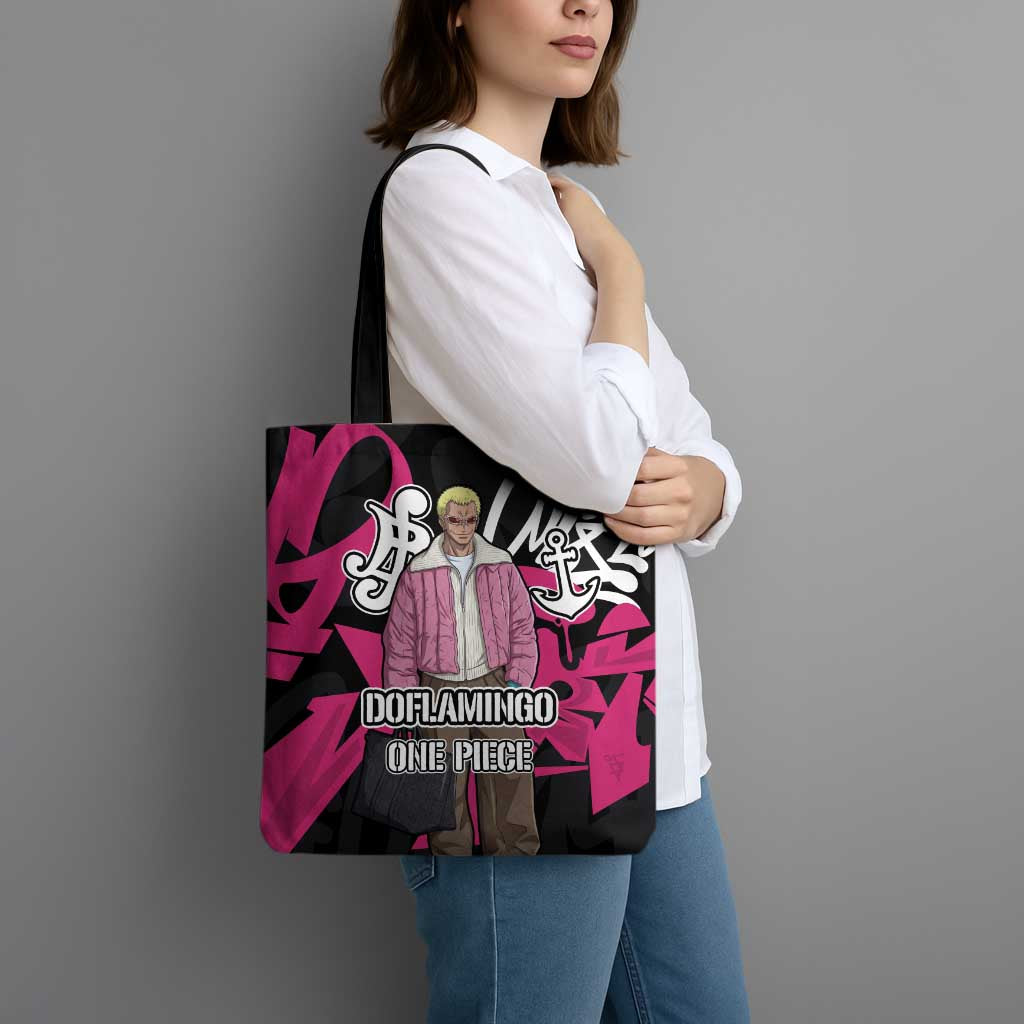 Donquixote Doflamingo One Piece Tote Bag Graffiti Street Art Anime Collage