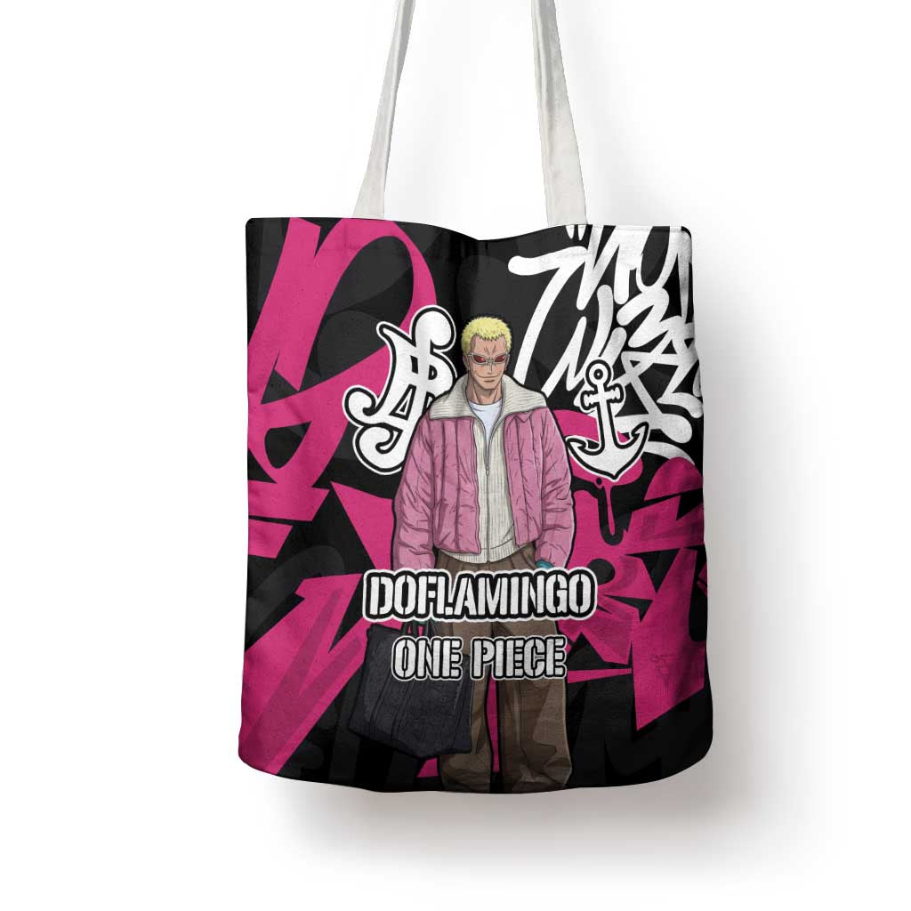 Donquixote Doflamingo One Piece Tote Bag Graffiti Street Art Anime Collage