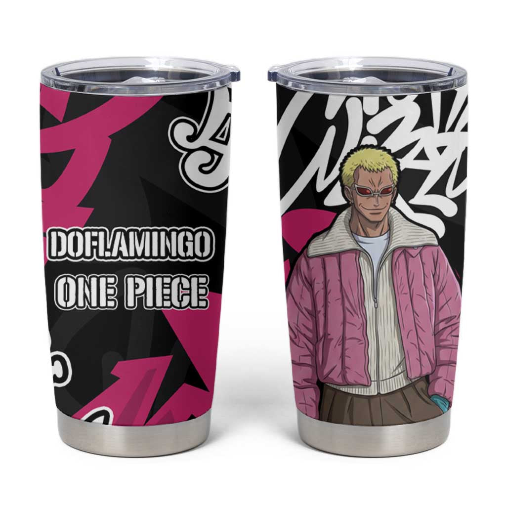 Donquixote Doflamingo One Piece Tumbler Cup Graffiti Street Art Anime Collage