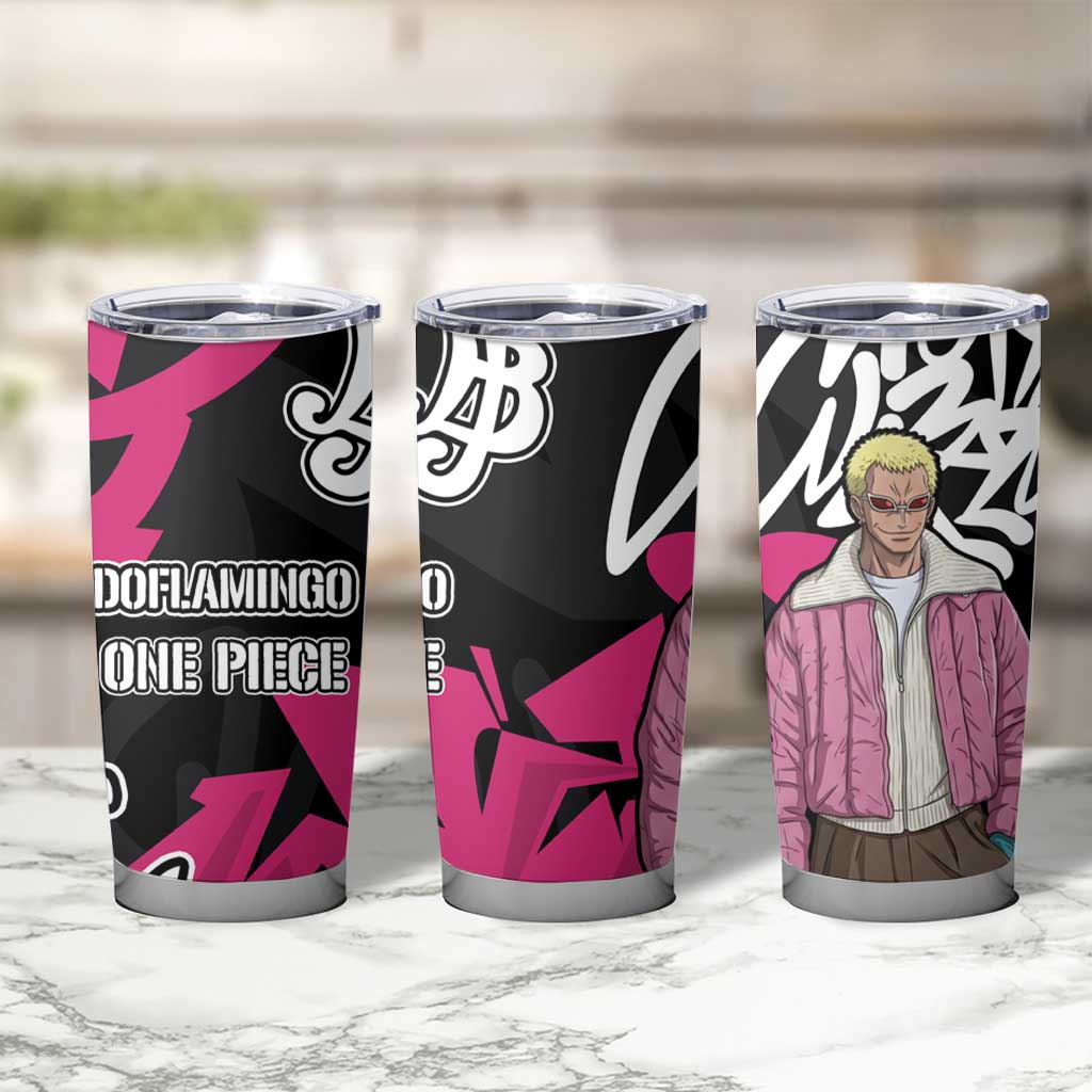 Donquixote Doflamingo One Piece Tumbler Cup Graffiti Street Art Anime Collage