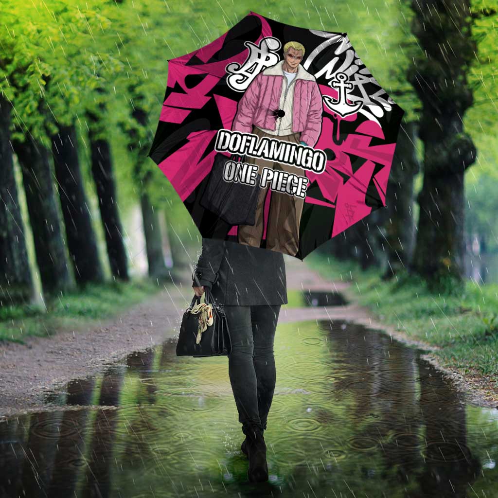 Donquixote Doflamingo One Piece Umbrella Graffiti Street Art Anime Collage