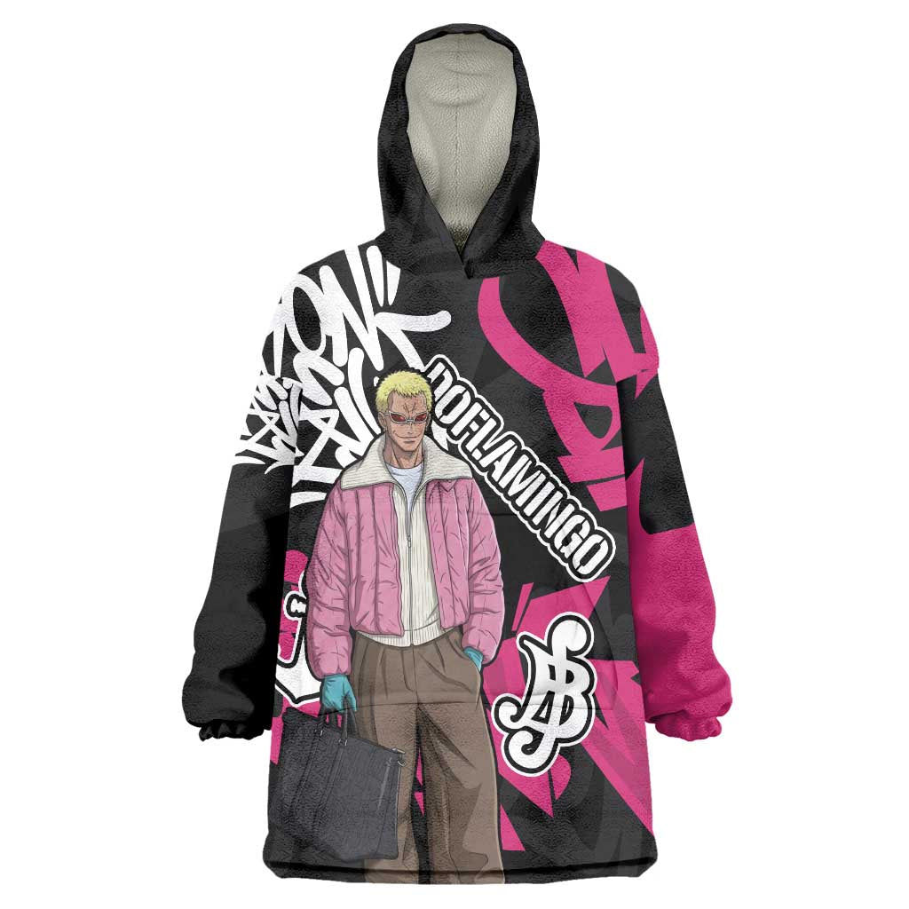 Donquixote Doflamingo One Piece Wearable Blanket Hoodie Graffiti Street Art Anime Collage