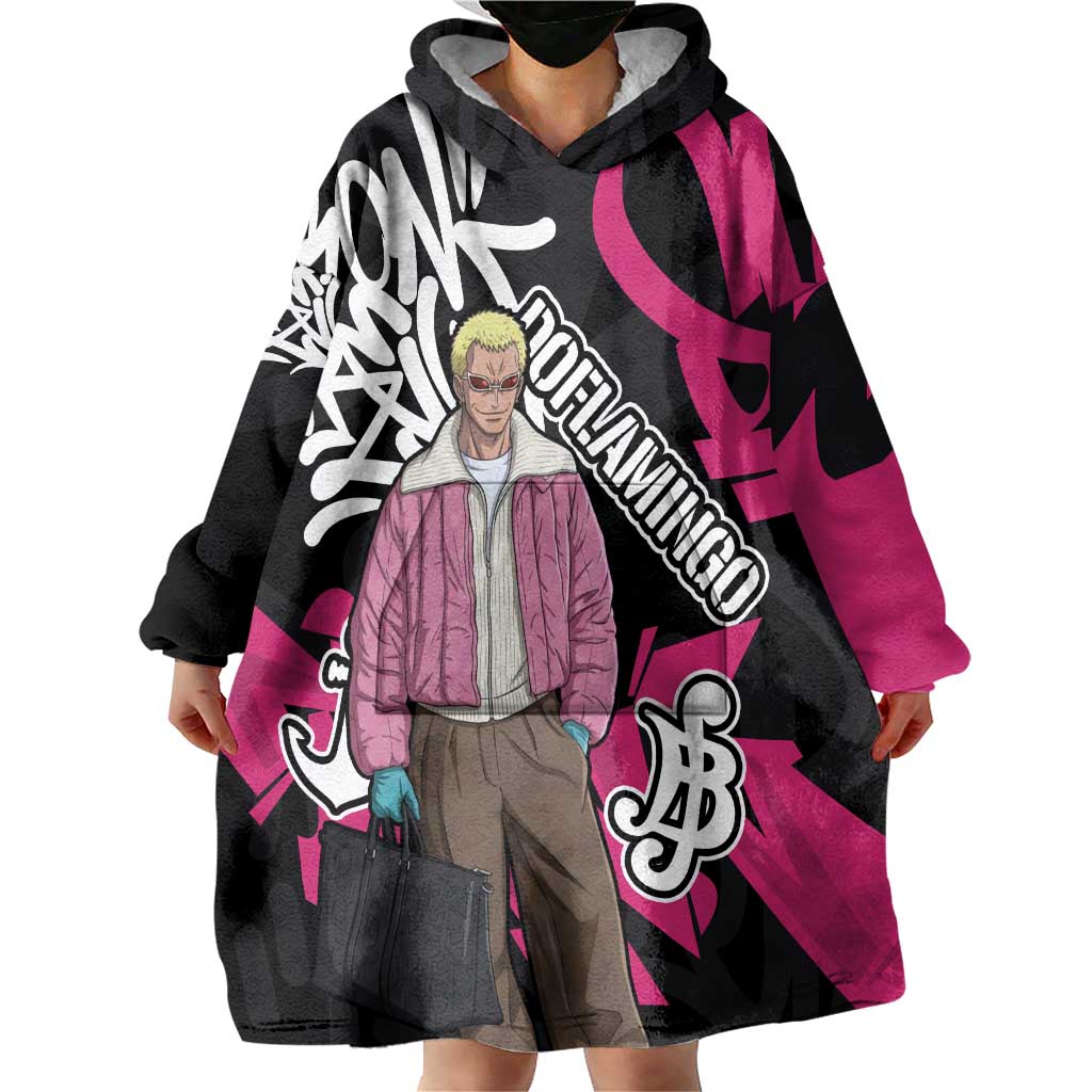 Donquixote Doflamingo One Piece Wearable Blanket Hoodie Graffiti Street Art Anime Collage