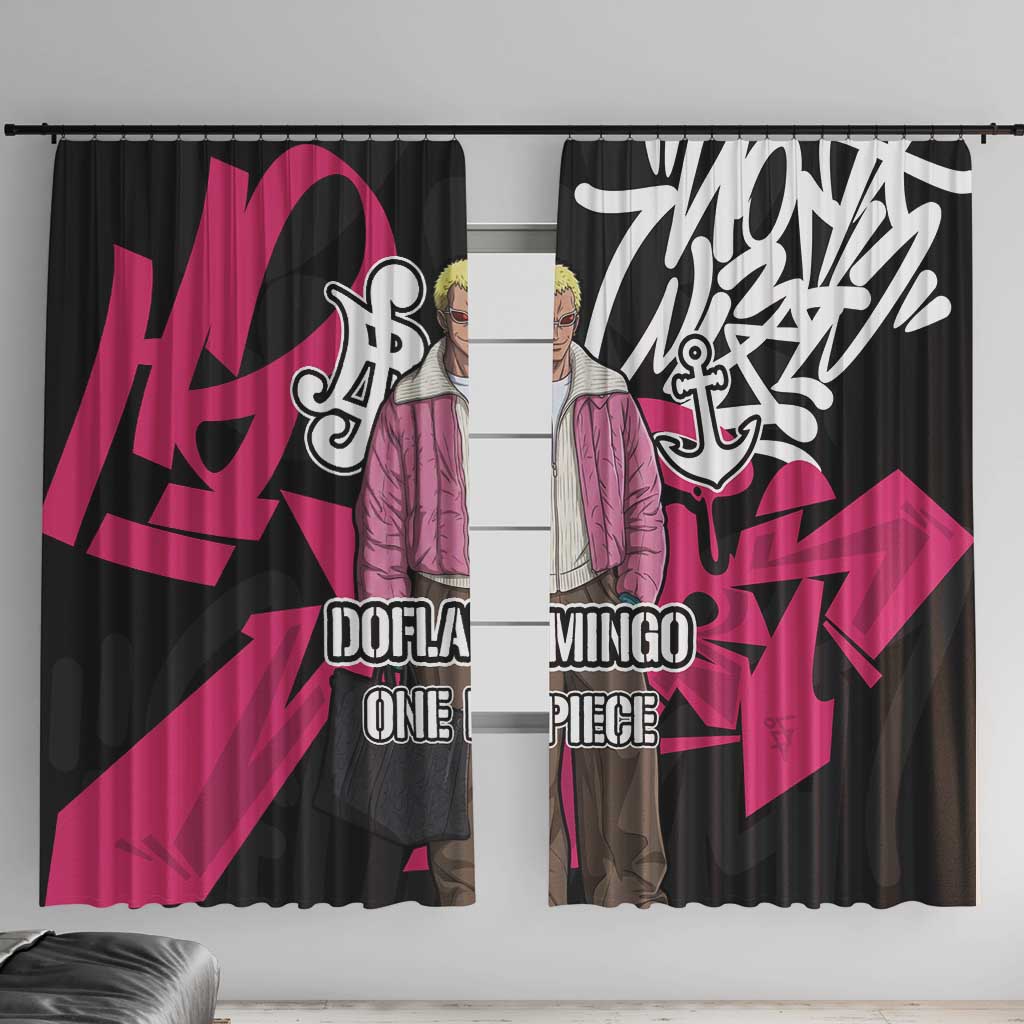 Donquixote Doflamingo One Piece Window Curtain Graffiti Street Art Anime Collage