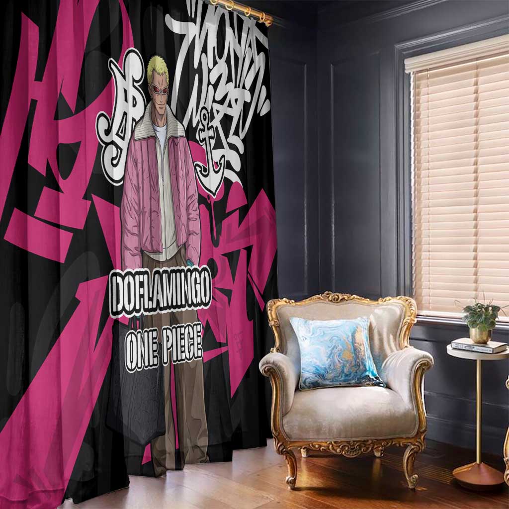 Donquixote Doflamingo One Piece Window Curtain Graffiti Street Art Anime Collage