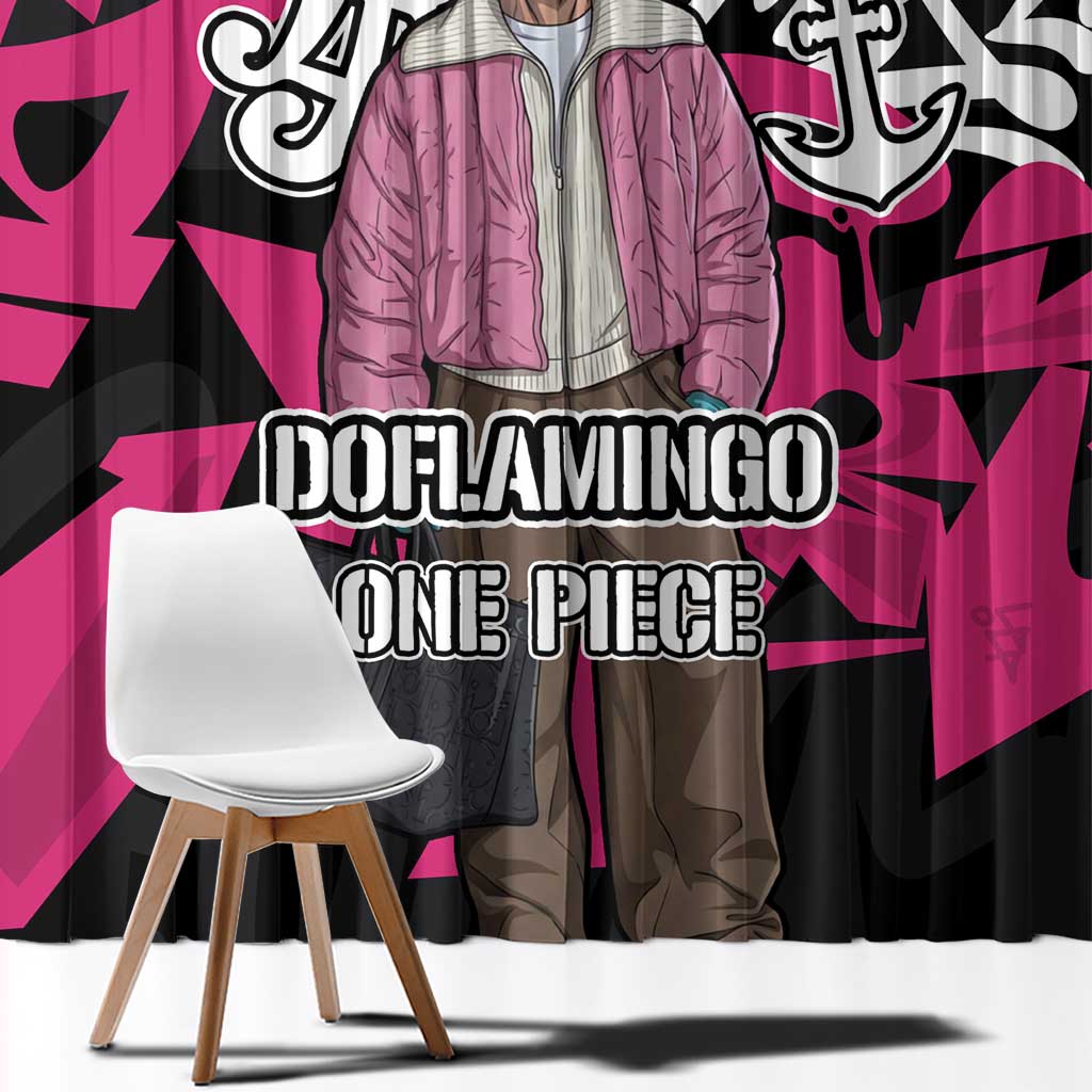 Donquixote Doflamingo One Piece Window Curtain Graffiti Street Art Anime Collage