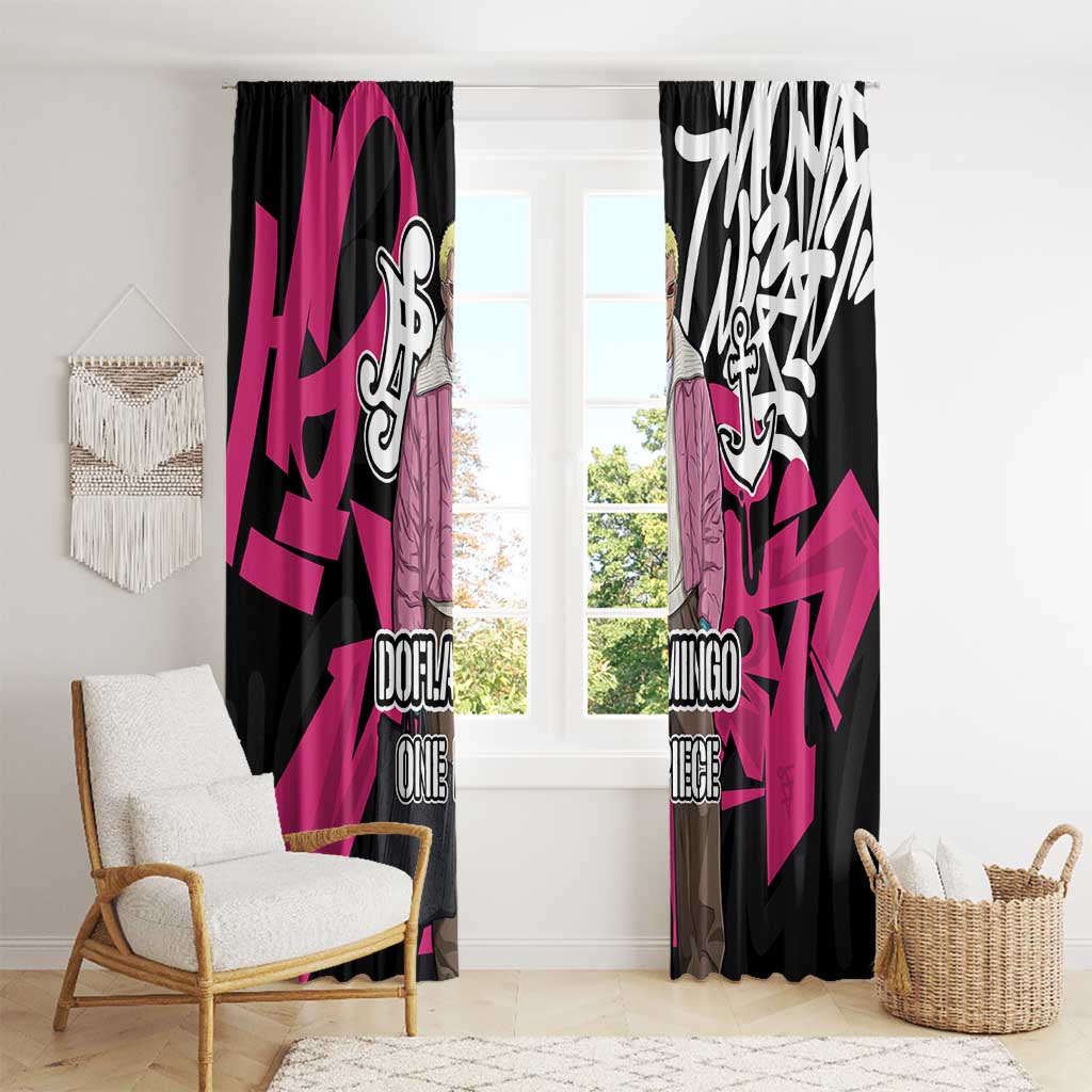 Donquixote Doflamingo One Piece Window Curtain Graffiti Street Art Anime Collage