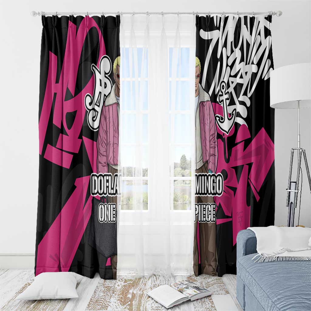 Donquixote Doflamingo One Piece Window Curtain Graffiti Street Art Anime Collage