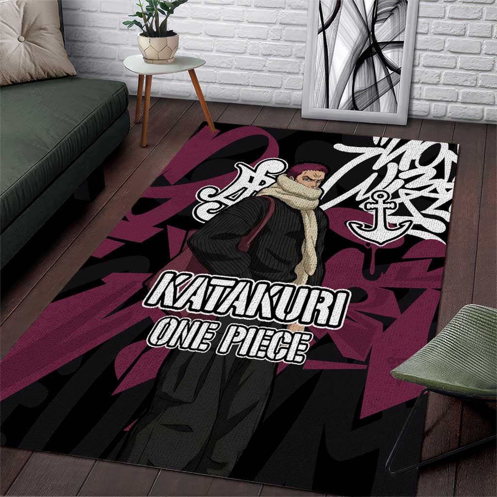 Charlotte Katakuri One Piece Area Rug Graffiti Street Art Anime Collage