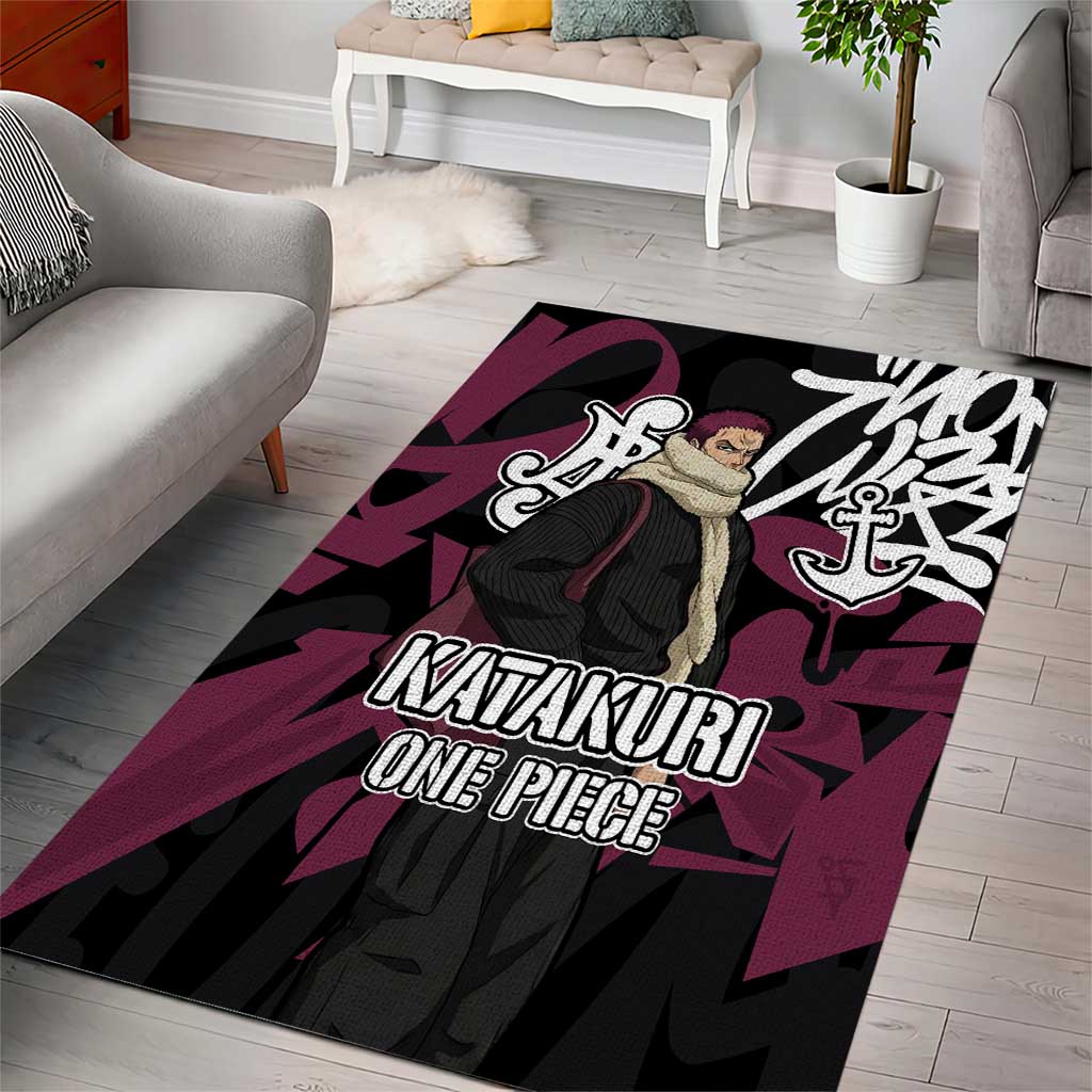 Charlotte Katakuri One Piece Area Rug Graffiti Street Art Anime Collage