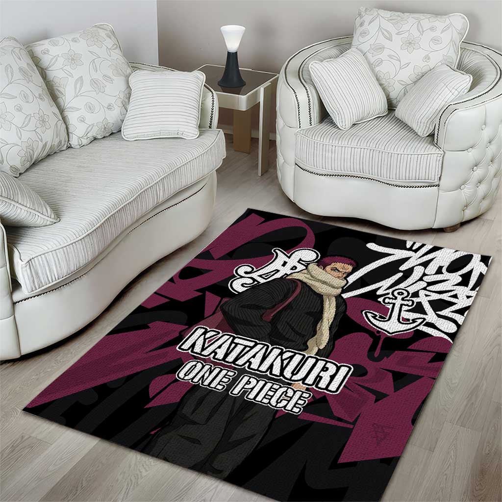 Charlotte Katakuri One Piece Area Rug Graffiti Street Art Anime Collage