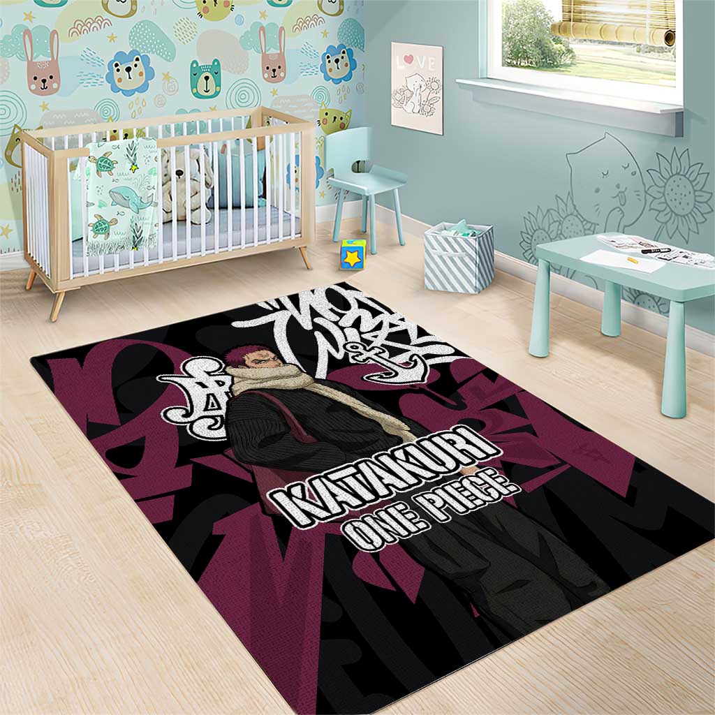 Charlotte Katakuri One Piece Area Rug Graffiti Street Art Anime Collage