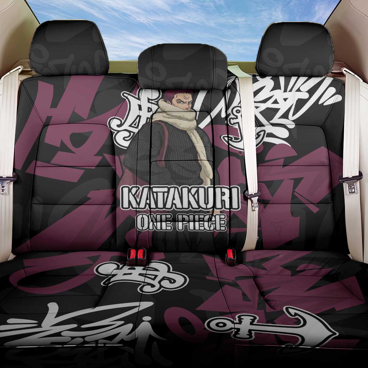 Charlotte Katakuri One Piece Back Car Seat Cover Graffiti Street Art Anime Collage
