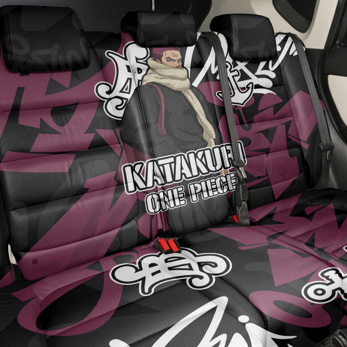 Charlotte Katakuri One Piece Back Car Seat Cover Graffiti Street Art Anime Collage