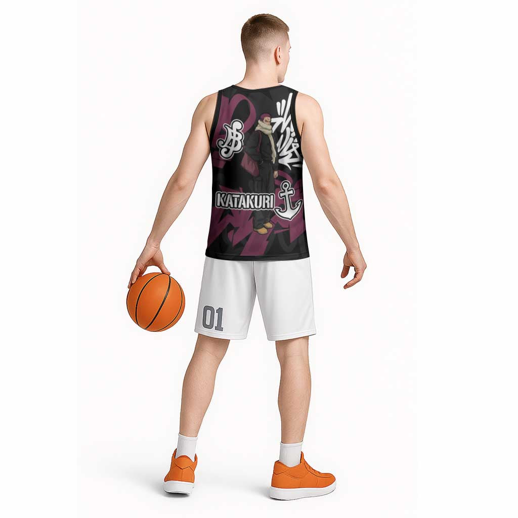 Charlotte Katakuri One Piece Basketball Jersey Graffiti Street Art Anime Collage