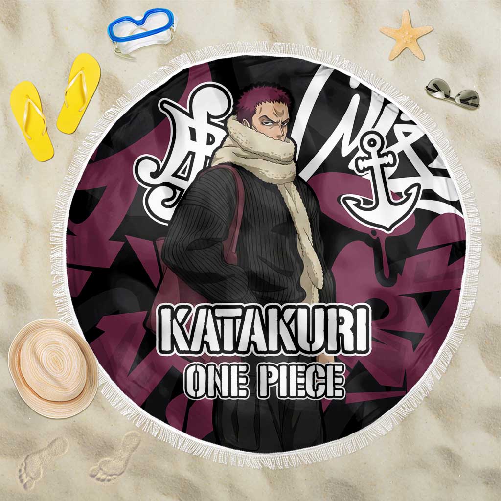Charlotte Katakuri One Piece Beach Blanket Graffiti Street Art Anime Collage