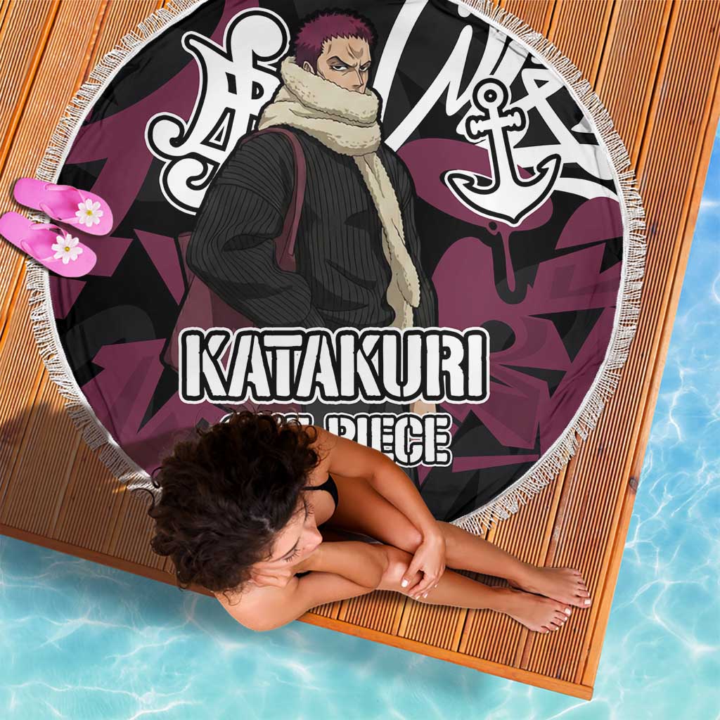 Charlotte Katakuri One Piece Beach Blanket Graffiti Street Art Anime Collage