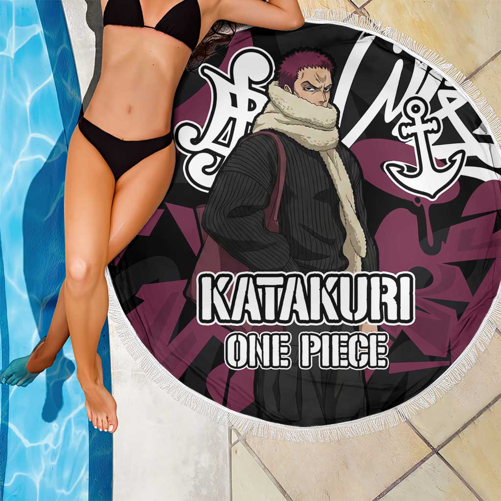 Charlotte Katakuri One Piece Beach Blanket Graffiti Street Art Anime Collage