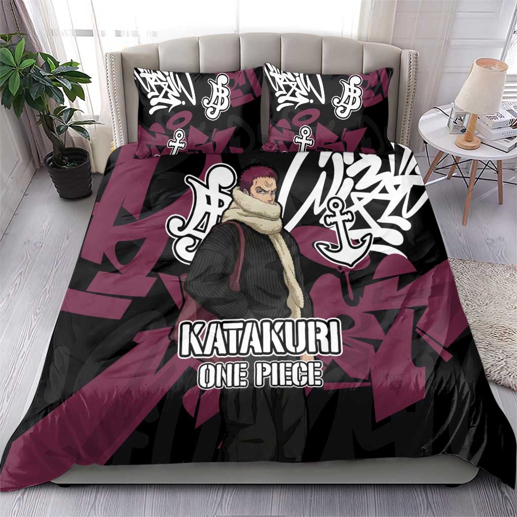 Charlotte Katakuri One Piece Bedding Set Graffiti Street Art Anime Collage