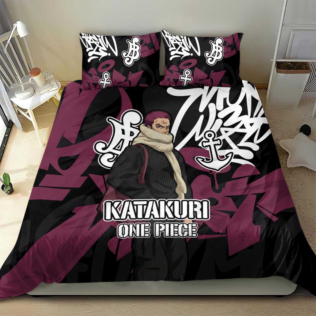 Charlotte Katakuri One Piece Bedding Set Graffiti Street Art Anime Collage