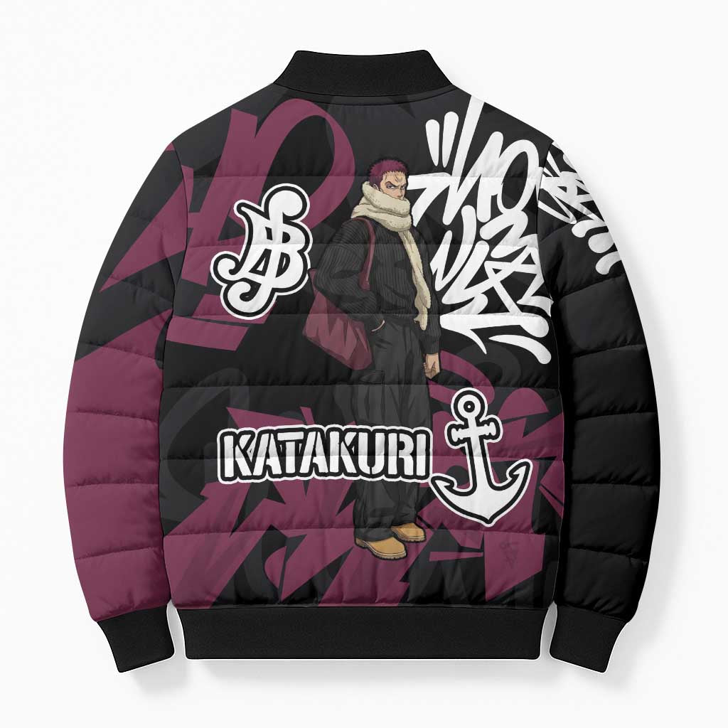 Charlotte Katakuri One Piece Bomber Puffer Jacket Graffiti Street Art Anime Collage