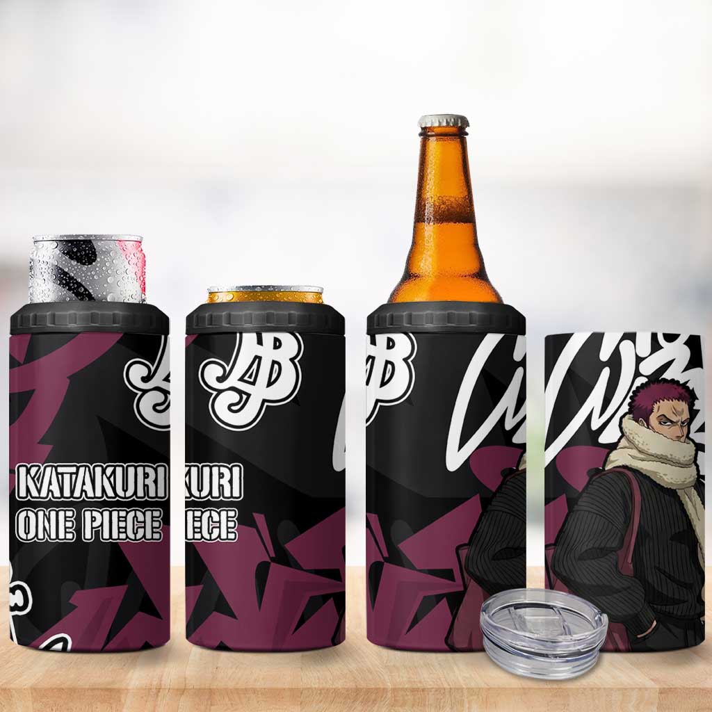Charlotte Katakuri One Piece 4 in 1 Can Cooler Tumbler Graffiti Street Art Anime Collage