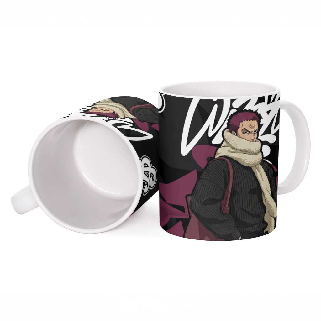 Charlotte Katakuri One Piece Ceramic Mug Graffiti Street Art Anime Collage