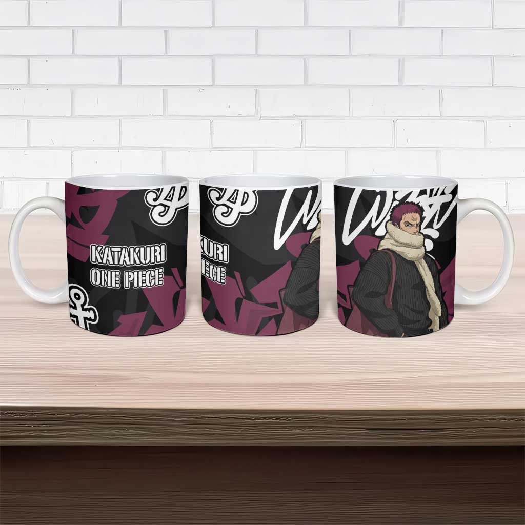 Charlotte Katakuri One Piece Ceramic Mug Graffiti Street Art Anime Collage