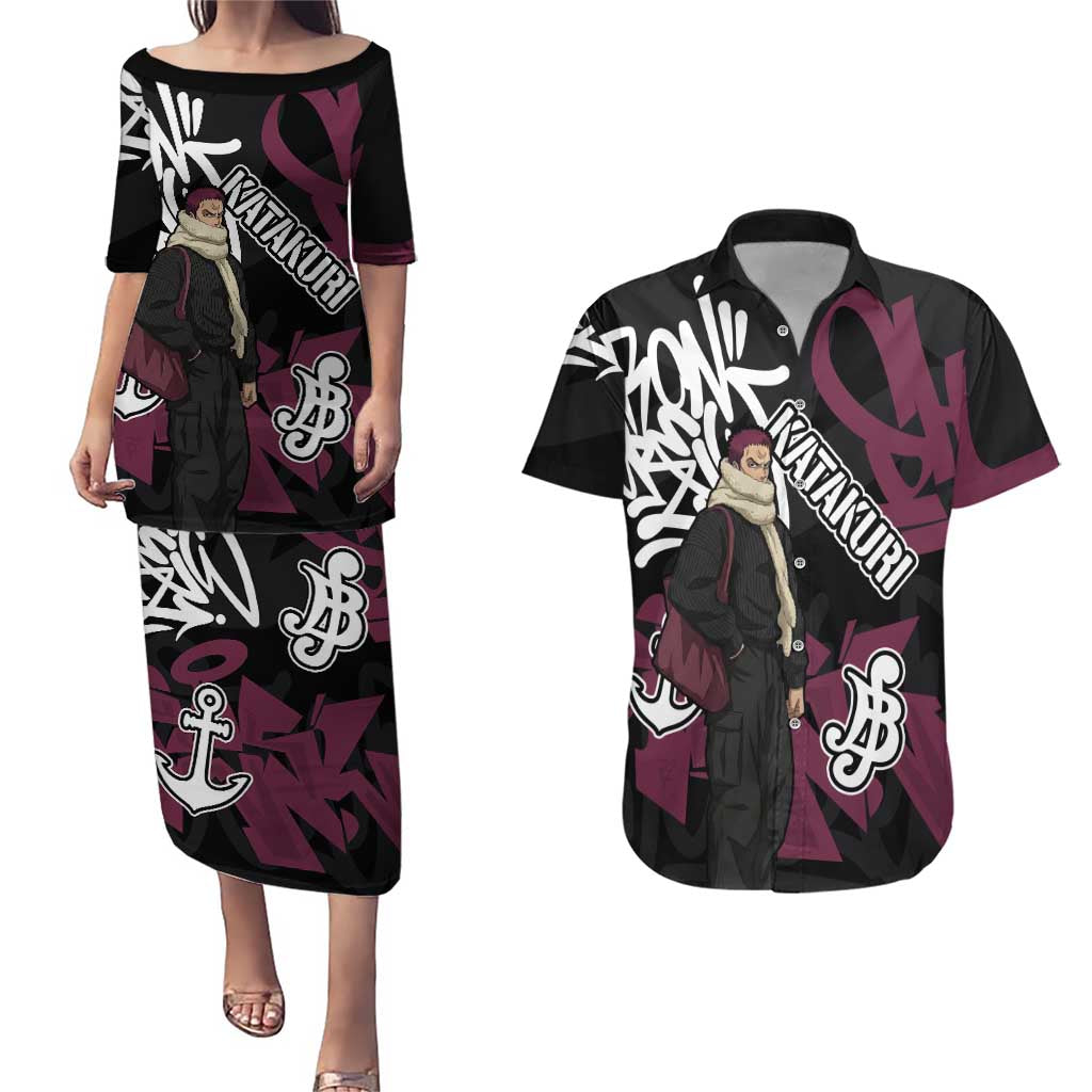 Charlotte Katakuri One Piece Couples Matching Puletasi and Hawaiian Shirt Graffiti Street Art Anime Collage