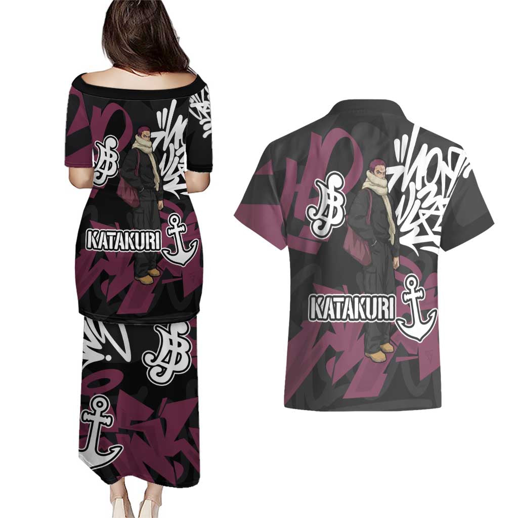 Charlotte Katakuri One Piece Couples Matching Puletasi and Hawaiian Shirt Graffiti Street Art Anime Collage