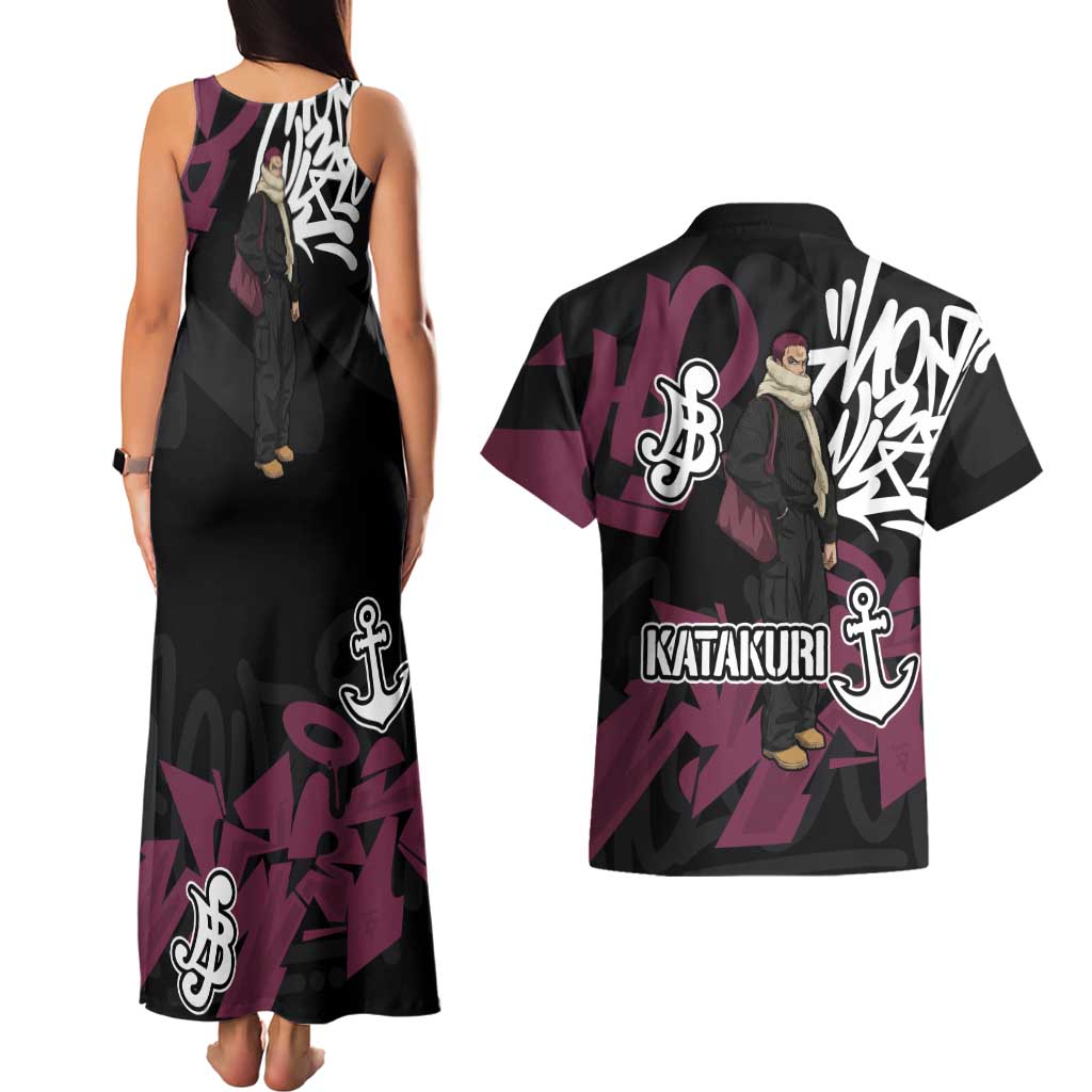 Charlotte Katakuri One Piece Couples Matching Tank Maxi Dress and Hawaiian Shirt Graffiti Street Art Anime Collage