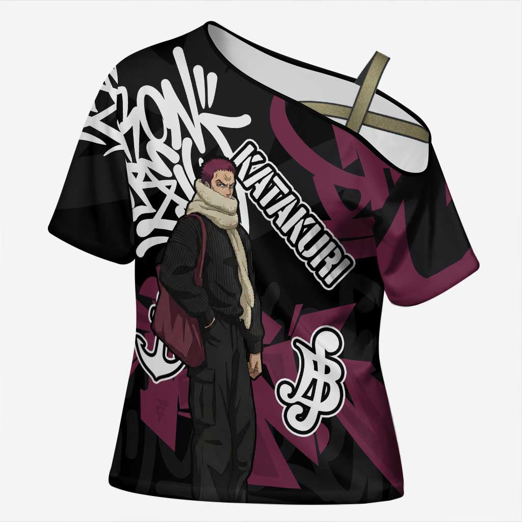Charlotte Katakuri One Piece Cross Shoulder Shirt Graffiti Street Art Anime Collage