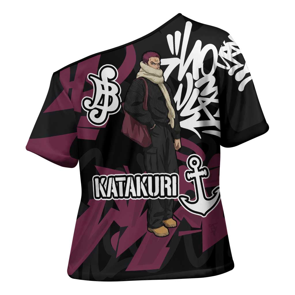 Charlotte Katakuri One Piece Cross Shoulder Shirt Graffiti Street Art Anime Collage