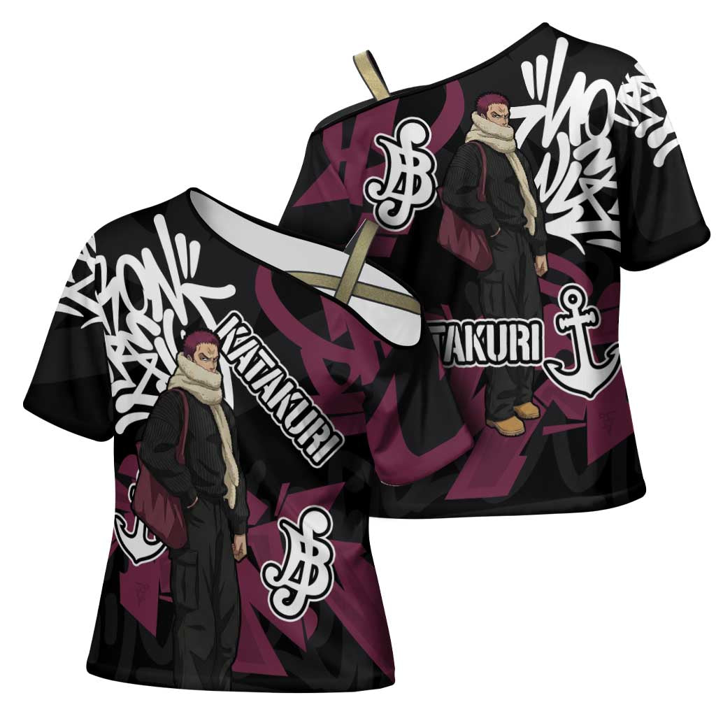 Charlotte Katakuri One Piece Cross Shoulder Shirt Graffiti Street Art Anime Collage