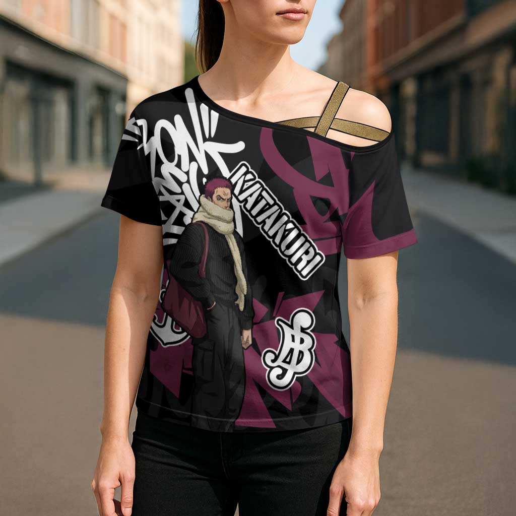 Charlotte Katakuri One Piece Cross Shoulder Shirt Graffiti Street Art Anime Collage